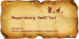 Mayersberg Amábel névjegykártya